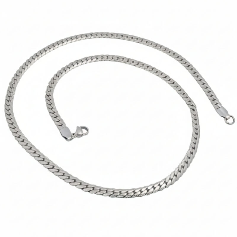 Stunning & Classic Silver Stainless Steel Curb Chain for Men
