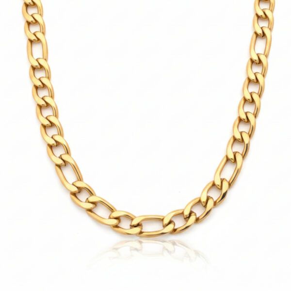 Timeless 18K Gold Tone Anti Tarnish Figaro Chain for Men