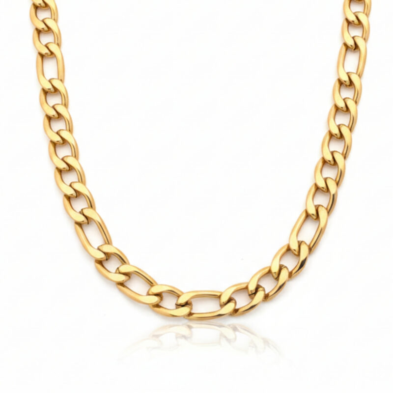 Timeless 18K Gold Tone Anti Tarnish Figaro Chain for Men
