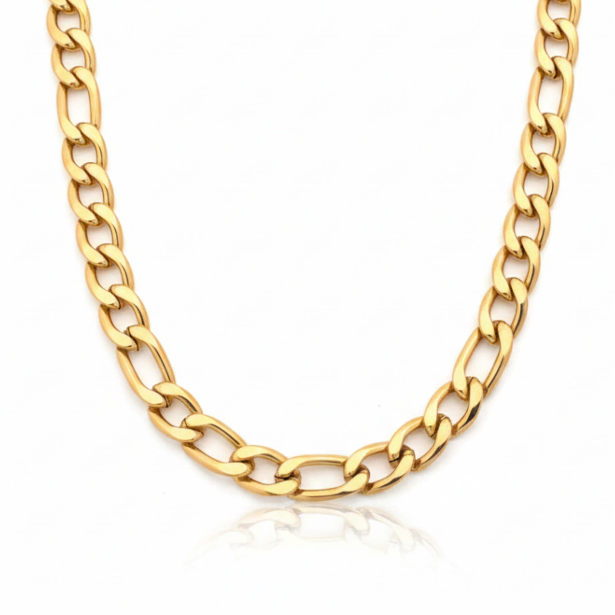 Timeless 18K Gold Tone Anti Tarnish Figaro Chain for Men