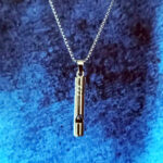 AuraSpark Men's Silver Whistle Pendant Necklace on Box Chain