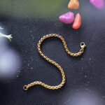 Gold Box Chain Bracelet for Men by AuraSpark Jewelry