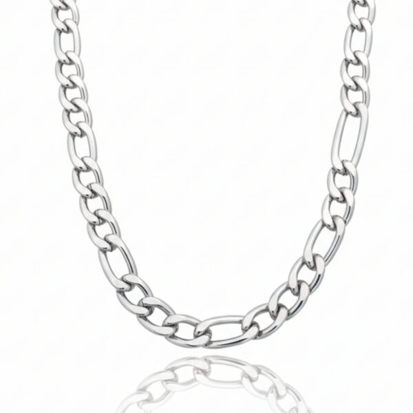 Timeless & Classic Silver Tone Anti Tarnish Figaro Chain for Men