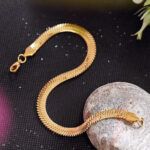 Gold plated anti-tarnish snake chain bracelet for men