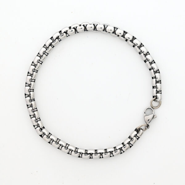 Stylish Interlink Silver Box Chain Bracelet for Men
