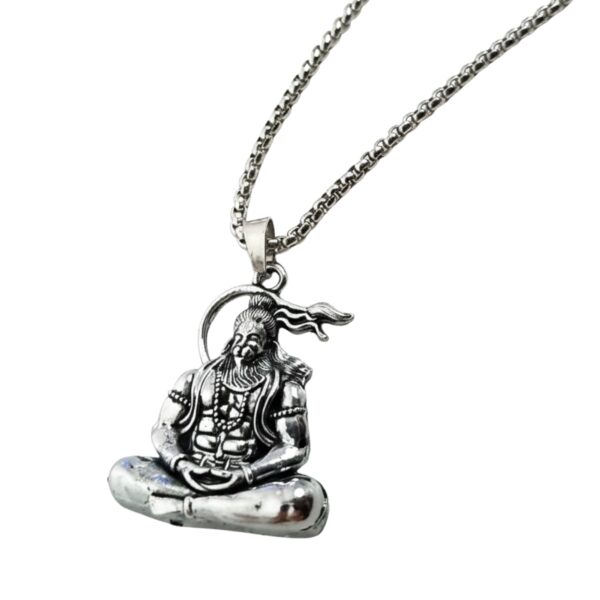 Classic Meditating Hanuman Ji Chain Pendant for Men