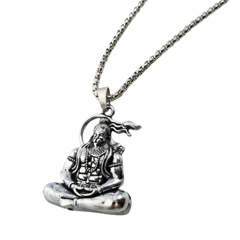 Classic Meditating Hanuman Ji Chain Pendant for Men