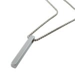 Stylish Silver Vertical Bar Pendant Necklace for Men