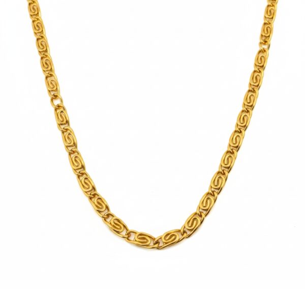 Elegant18K Gold Plated Stainless Steel Snail Chain Necklace for Men