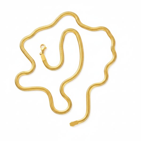 AuraSpark 18K Gold Plated 3mm Snake Chain for Men