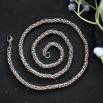 Durable Braided Spiga Link Necklace in Polished Silver