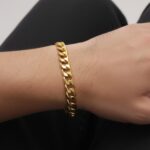 AuraSpark Men's 18K Gold-Plated Cuban Link Chain Bracelet