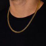 Men's Gold Miami Curb Link Necklace by AuraSpark