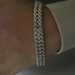 AuraSpark Men's Silver Double Franco Wheat Link Bracelet.