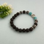 AuraSpark Tree of Life Bracelet with Lava Stone and Turquoise.
