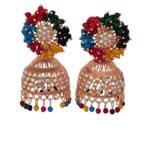 Eye Catching Earring with Colorful Rainbow Stones & Beads
