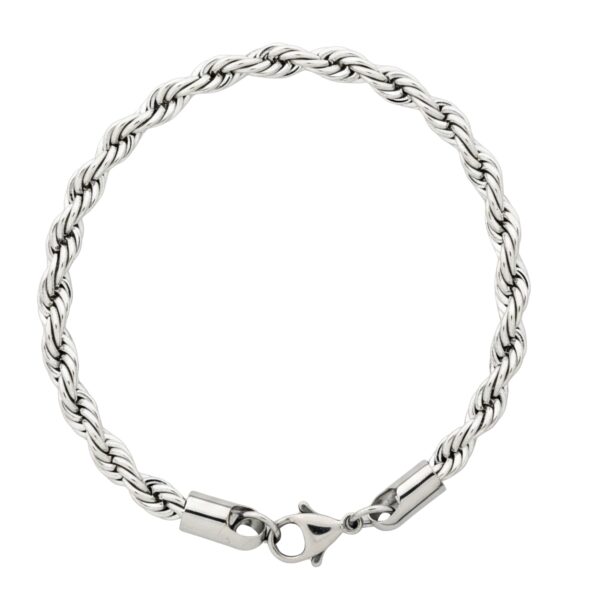 Minimal & Classic Silver-Plated Rope Chain Bracelet for Men