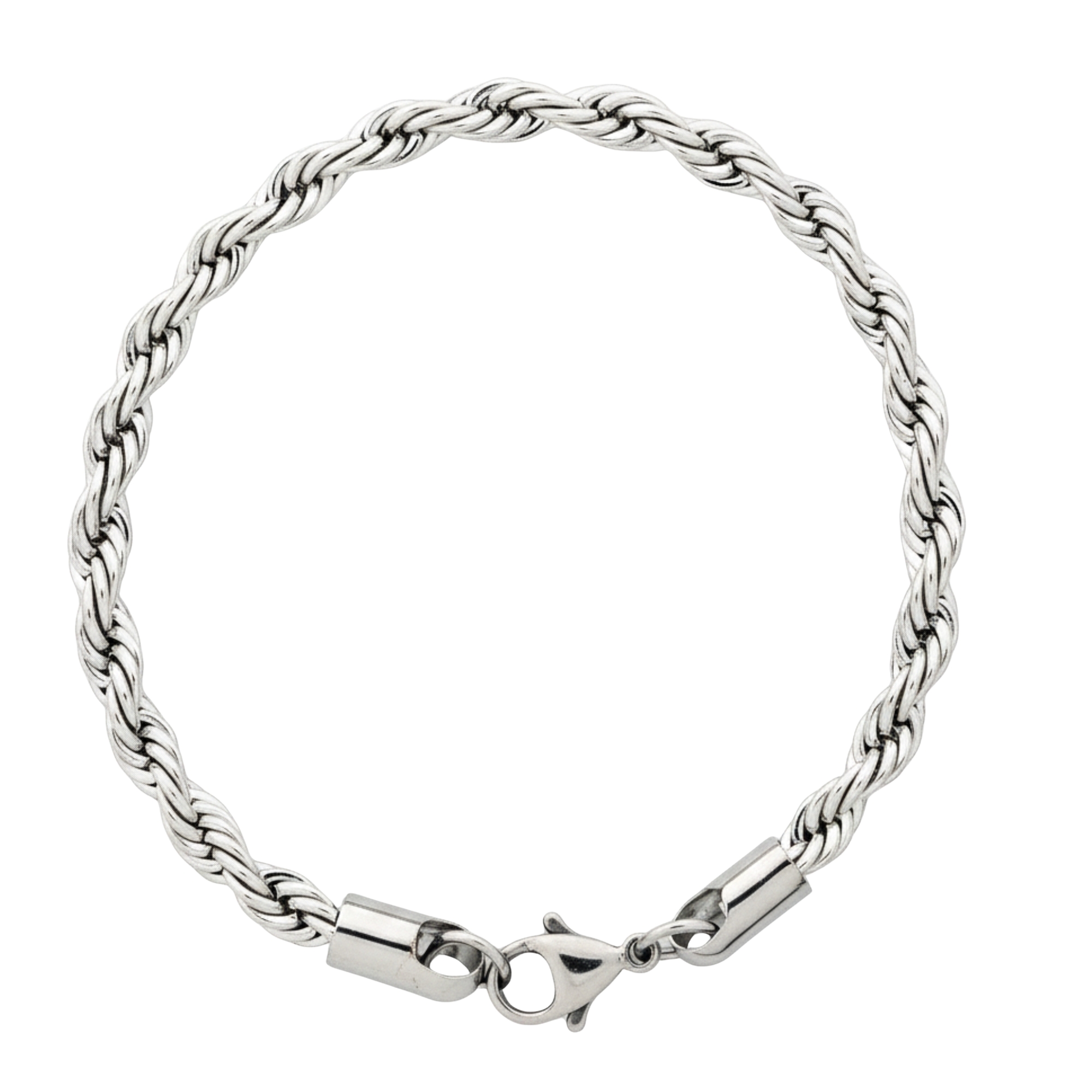 Minimal & Classic Silver-Plated Rope Chain Bracelet for Men