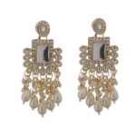 Stunning Gold Kundan Mirror Jhumka Earring for Women