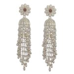Traditional Silver Jhumka Earring with Beautiful Pearls & Beads danglers