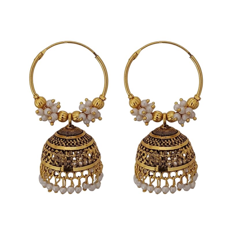 Stylish Gold Toned Elegant Bali Jhumka Earrings for Women