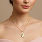 Tarnish-free Gold Tulip Flower Charm with Pearl Inlay