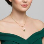 Close-up of a minimalist pink flower necklace for elegant styling