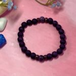 AuraSpark Black Lava Rock Bracelet with Wooden Accents