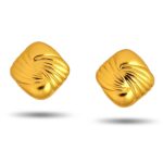 Gold Plated Chunky Square Retro Design Earrings for Women