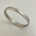Traditional Silver Stainless Steel Kada Plain Bracelet for Men