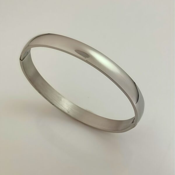 Traditional Silver Stainless Steel Kada Plain Bracelet for Men
