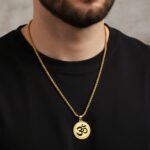 Men’s Spiritual Om Symbol Pendant Jewelry on White Backdrop