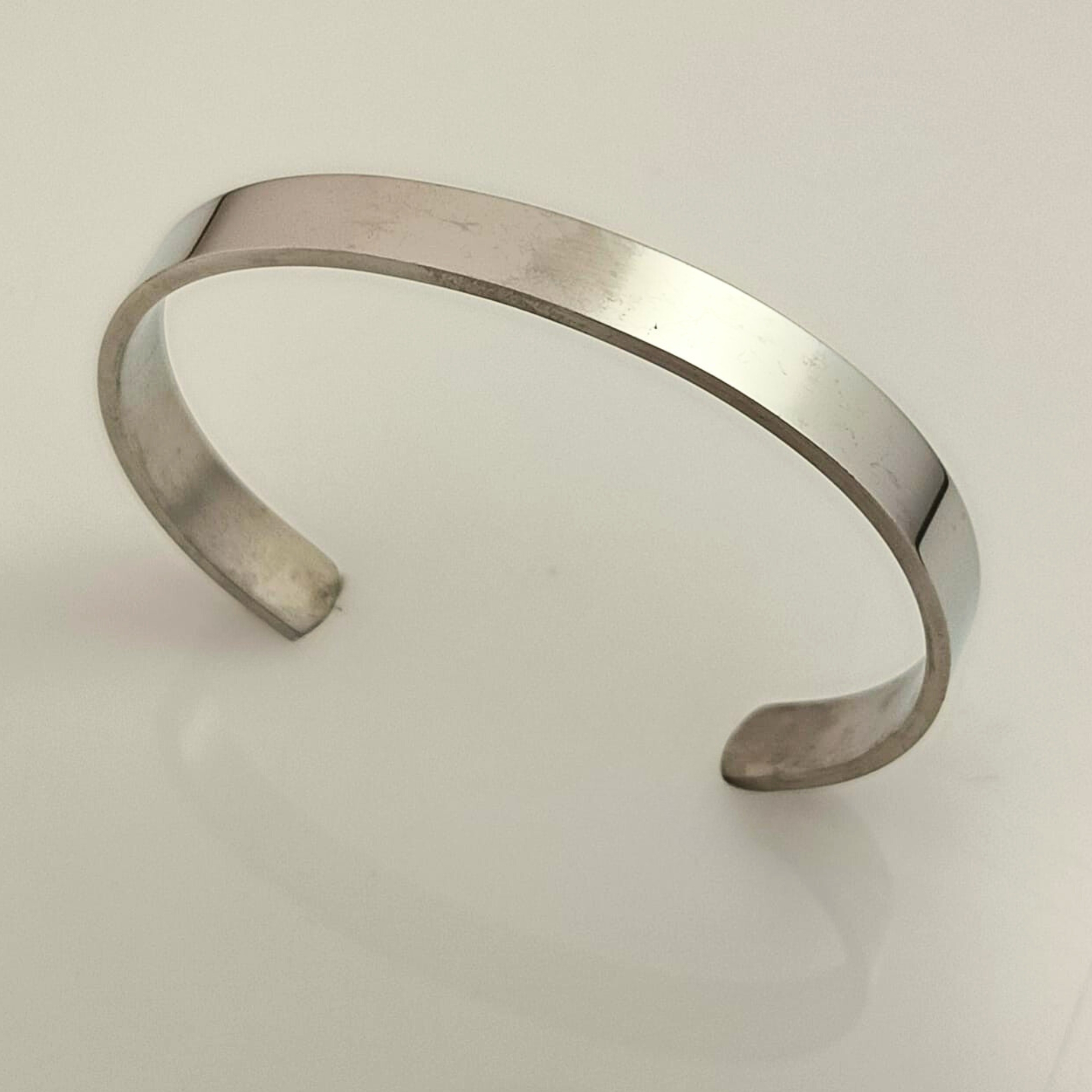 Minimalist Adjustable Silver Cuff Bracelet for Men