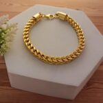 AuraSpark 18K Gold Plated Stainless Steel Curb Bracelet
