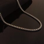 Polished Stainless Steel Venetian Link Chain for Men.