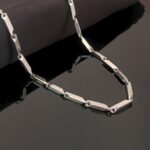 Minimalist Polished Silver Cylindrical Link Chain