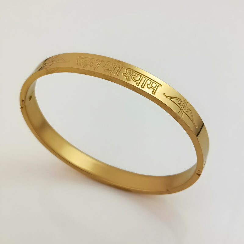 Elegant Jai Shree Shyam Classic Spiritual Kada Bracelet for Men