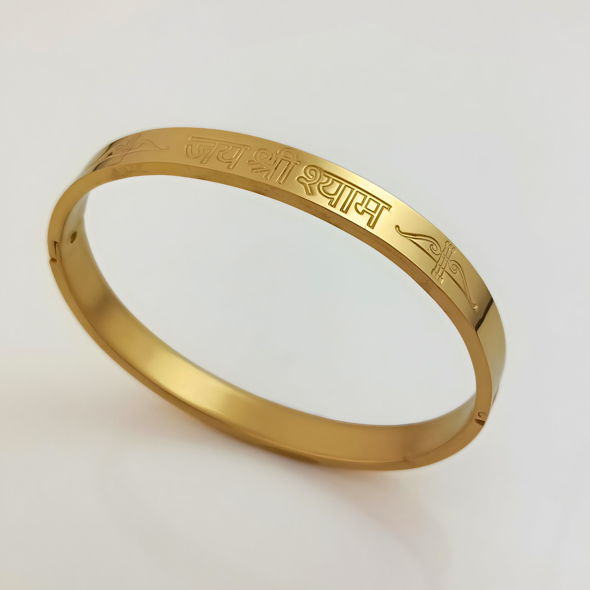 Elegant Jai Shree Shyam Classic Spiritual Kada Bracelet for Men